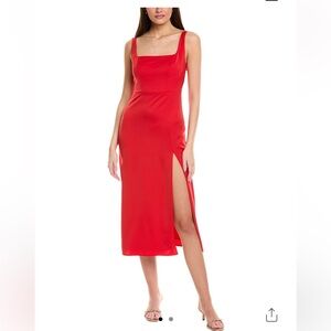 JL LUXE Women's Red Midi Dress